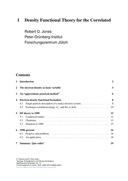 Density Functional Theory for the Correlated