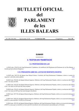 RGE Núm. 6256/20, De La Diputada Idoia Ribas I Marino, Del Grup Parlamentari VOX-Actua Baleares, Relativa a Subvencions I Ajudes a ASAJA I a Unió De Pagesos