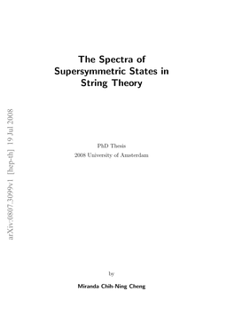 The Spectra of Supersymmetric States in String Theory