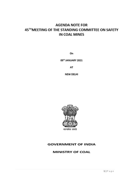 Meeting of the Standing Committee on Safety in Coal Mines