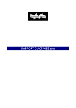 Rapport D'activité 2011