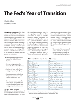 The Fed's Year of Transition