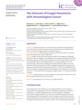 The Outcome of Fungal Pneumonia with Hematological Cancer