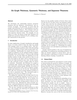 On Graph Thickness, Geometric Thickness, and Separator Theorems