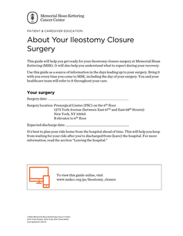 About Your Ileostomy Closure Surgery