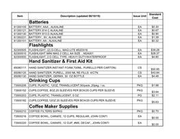 Departmental Stockroom Catalog