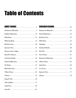 Table of Contents