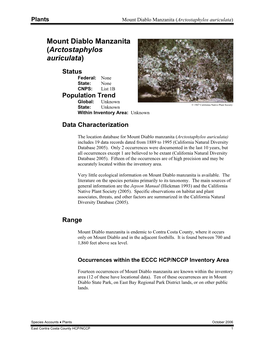 Mt. Diablo Manzanita (Arctostaphylos Auriculata)