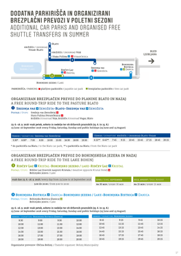 Dodatna Parkirišča in Organizirani Brezplačni Prevozi V Poletni Sezoni Additional Car Parks and Organised Free Shuttle Transfers in Summer