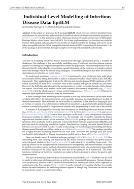 Individual-Level Modelling of Infectious Disease Data: Epiilm by Vineetha Warriyar K