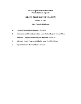 Idaho State Board of Education