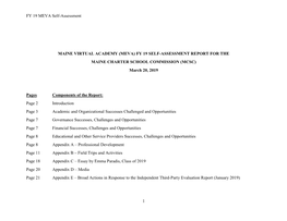 FY 19 MEVA Self-Assessment 1 MAINE VIRTUAL ACADEMY