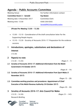 (Public Pack)Agenda Document for Public Accounts Committee, 06/11