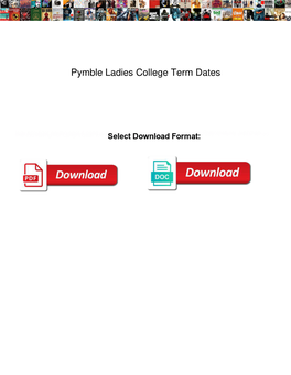 Pymble Ladies College Term Dates