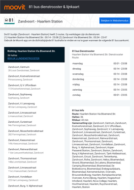 81 Bus Dienstrooster & Lijnroutekaart