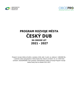 Český Dub Na Období Let 2021 - 2027