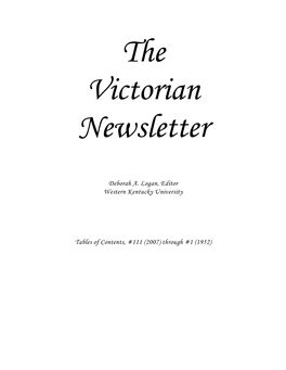 The Victorian Newsletter