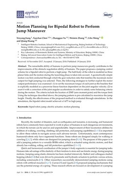 Motion Planning for Bipedal Robot to Perform Jump Maneuver