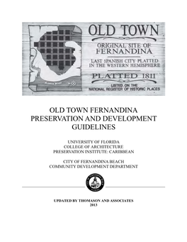 Old Town Fernandina Preservation and Development Guidelines