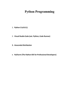 Python Programming