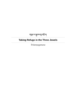 Taking Refuge in the Three Jewels