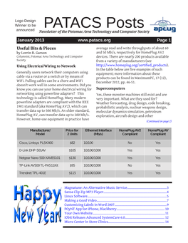 PATACS Posts Announced Newsletterofthe Potomacareatechnology and Computersociety