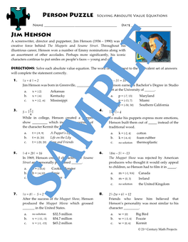 A Screenwriter, Director and Puppeteer, Jim Henson (1936 - 1990) Was the Creative Force Behind the Muppets and Sesame Street