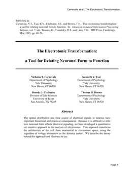 The Electrotonic Transformation