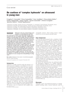 Be Cautious of “Complex Hydrocele” on Ultrasound in Young Men