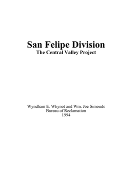 San Felipe Division Project History