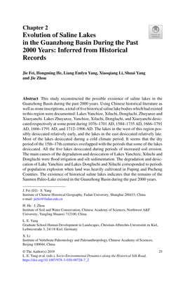 Evolution of Saline Lakes in the Guanzhong Basin During the Past 2000 Years: Inferred from Historical Records