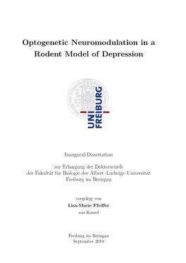 Optogentic Neuromodulation in Animal Models Of