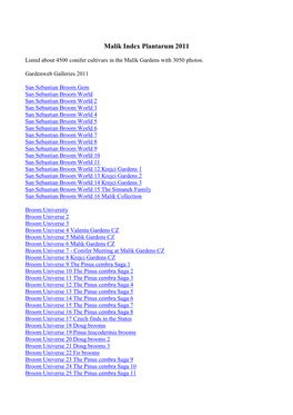 Malik Index Plantarum 2011