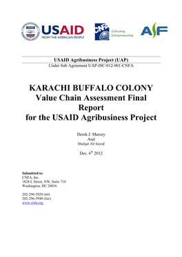 Karachi Buffalo Colony Assessment