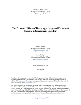 The Economic Effects of Financing a Large and Permanent Increase in Government Spending