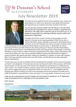 July Newsletter 2019