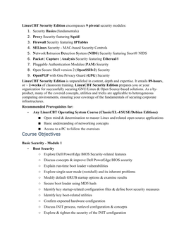 Linuxcbt Security Edition Encompasses 9 Pivotal Security Modules: 1