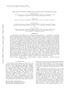 Prevalence of Tidal Interactions Among Local Seyfert Galaxies