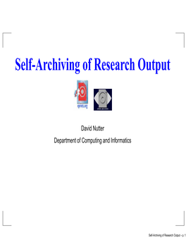 Self-Archiving of Research Output