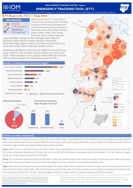 IOM Nigeria DTM Emergency Tracking Tool (ETT) Report No.74 (3