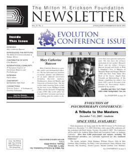 Evolution Conference Issue 2005 Issue Conference Evolution