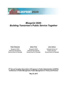 Blueprint 2020: Building Tomorrow's Public Service Together