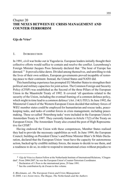 The Nexus Between Eu Crisis Management and Counter-Terrorism 355