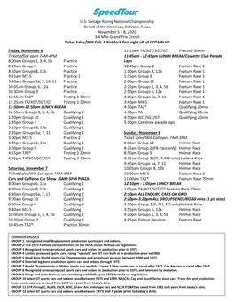 U.S. Vintage Racing National Championship Circuit of The