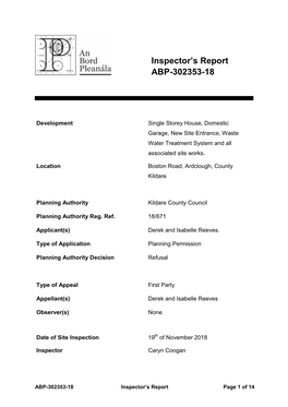 Inspector's Report ABP-302353-18