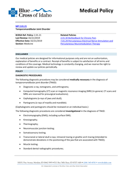 Temporomandibular Joint Disorder