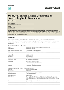 Vontobel Documentation Derivatives