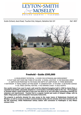 Freehold - Guide £595,000