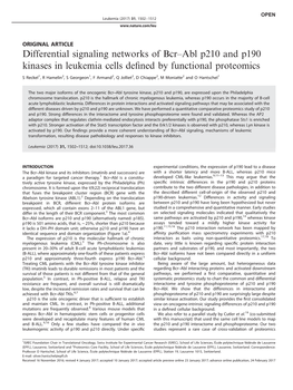 Abl P210 and P190 Kinases in Leukemia Cells Defined By