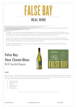 REAL WINE False Bay Slow Chenin Blanc